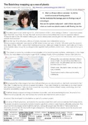 English Worksheet: Protecting the Environment : Slat the Ducth boy collecting plastic in the oceans
