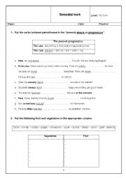 English Worksheet: THE SIMPLE PRESENT AND THE PRESENT PROGRESSIVE
