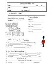 English Worksheet: English and Grammar Test