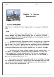 English Worksheet: job