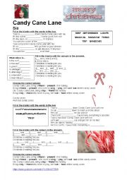 English Worksheet: Candy Cane Lane