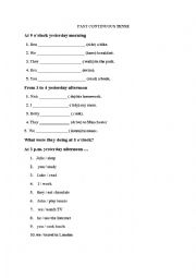 English Worksheet: Past Continuous Tense