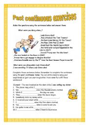 English Worksheet: PAST CONTINUOUS TENSE EXERCISES