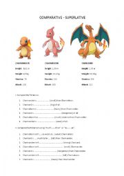 English Worksheet: Compare the Pokemon