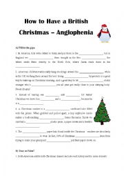 English Worksheet: How to Have a British Christmas (Anglophenia video)