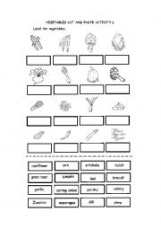 Vegetables cut and paste activity2