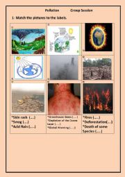 English Worksheet: Pollution