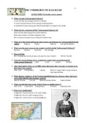 English Worksheet: The Underground Railroad