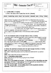 English Worksheet: NID SEMESTER TEST 2