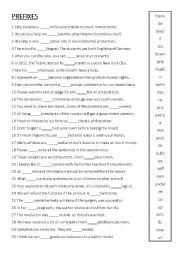 English Worksheet: Word formation: Prefixes