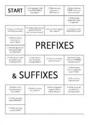 English Worksheet: Word formation: Board game