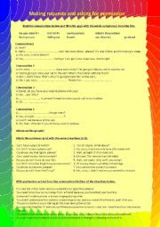 English Worksheet: Making resuest and asking for permission