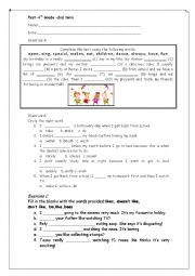 English Worksheet: Revision test-4th grade-present simple