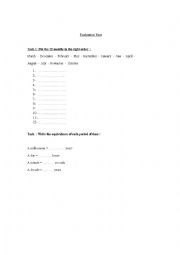 English Worksheet: days of the week and periods of the year