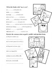 English Worksheet: verb to be in simple present tense