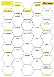 English Worksheet: hexagon activity