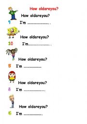 English Worksheet: how old are you