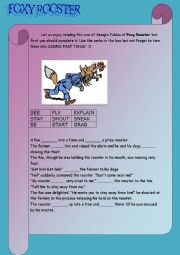 SIMPLE PAST TENSE THROUGH READING AESOPS FABLE FOXY ROOSTER