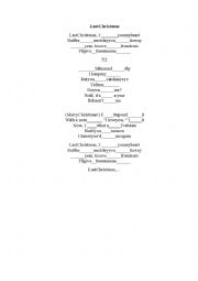 English Worksheet: Filling the gaps ( song Last Christmas) 