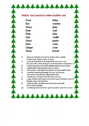 English Worksheet: Winter Compound Nouns