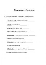English Worksheet: Pronouns Review
