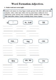 test on word formation - ADJECTIVES