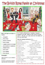 English Worksheet: The Royals at Christmas