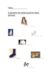 English Worksheet: Initial sounds for Smartest Giant in Town