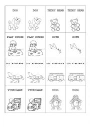 English Worksheet: TOYS MEMORY GAME