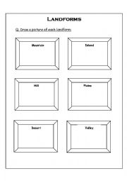 English Worksheet: Landforms