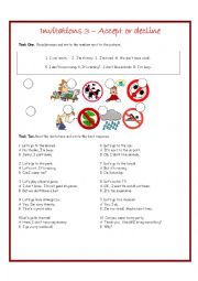 English Worksheet: Invitations 3 Accepting and Declining