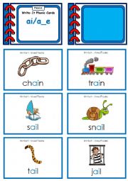 English Worksheet: Digraphs ai / a_e (1)