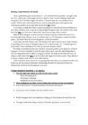 English Worksheet: READING