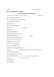 English Worksheet: song