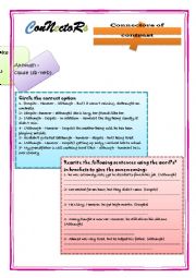 English Worksheet: connectors of contrast