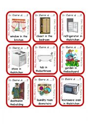 English Worksheet: Home Sweet Home Go Fish