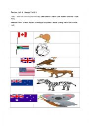 Review test of Unit 1  for  Happy Earth 1 