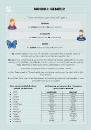 English Worksheet: Nouns I: Gender