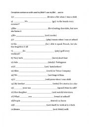 English Worksheet: Used to exercise