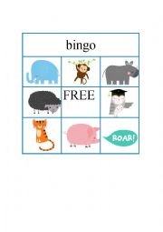 English Worksheet: Animals Bingo