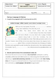 English Worksheet: Mid-Semester1 Test N2