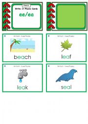 English Worksheet: Digraph ee / ea