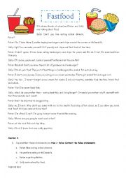 English Worksheet: FAST FOOD