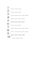 Write numbers from 1 to 10