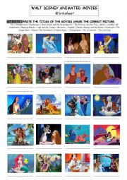 English Worksheet: Walt Disney animated movies