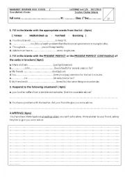 English Worksheet: test 1st bac-sh sample
