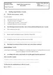 English Worksheet: end-of-semester test for 4th year technical branch
