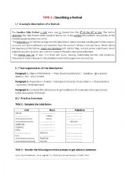 English Worksheet: Describing a festival