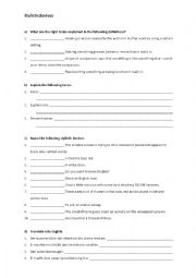 English Worksheet: Stylistic devices