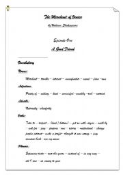 English Worksheet: The Merchant of Venice Vocabulary (Episodes1,2)